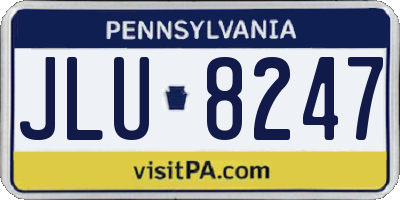 PA license plate JLU8247