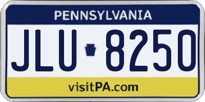 PA license plate JLU8250
