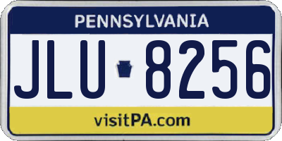 PA license plate JLU8256