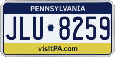 PA license plate JLU8259