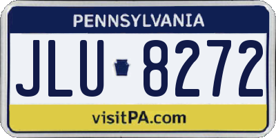 PA license plate JLU8272