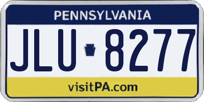 PA license plate JLU8277