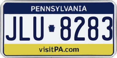 PA license plate JLU8283