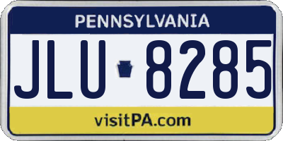 PA license plate JLU8285