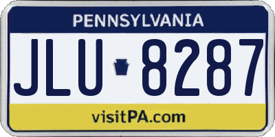 PA license plate JLU8287