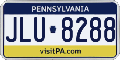 PA license plate JLU8288