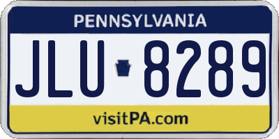 PA license plate JLU8289