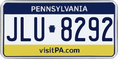 PA license plate JLU8292