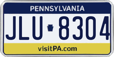 PA license plate JLU8304