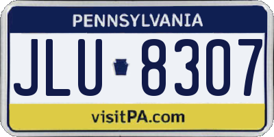 PA license plate JLU8307