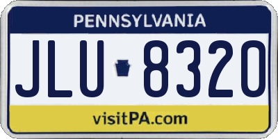 PA license plate JLU8320