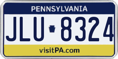 PA license plate JLU8324
