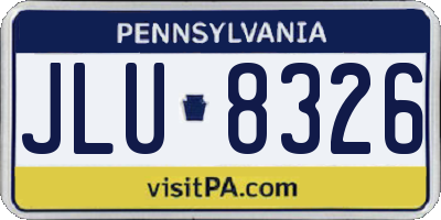 PA license plate JLU8326