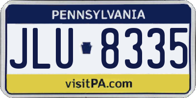 PA license plate JLU8335