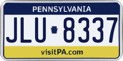 PA license plate JLU8337