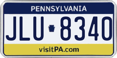 PA license plate JLU8340