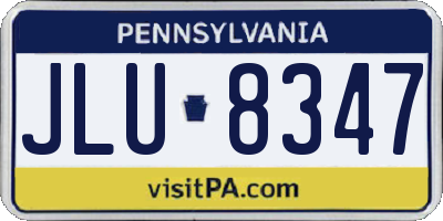 PA license plate JLU8347