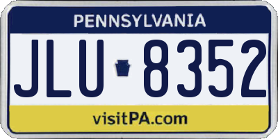 PA license plate JLU8352