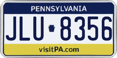 PA license plate JLU8356