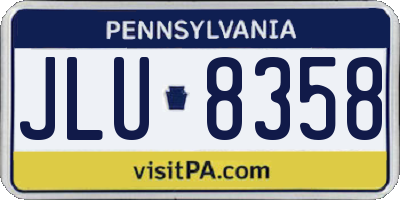 PA license plate JLU8358