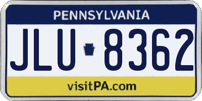 PA license plate JLU8362