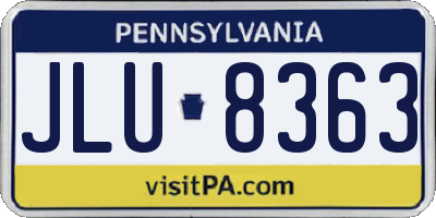 PA license plate JLU8363