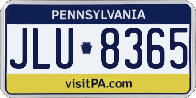 PA license plate JLU8365