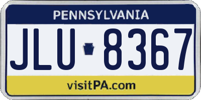 PA license plate JLU8367