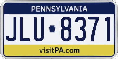 PA license plate JLU8371