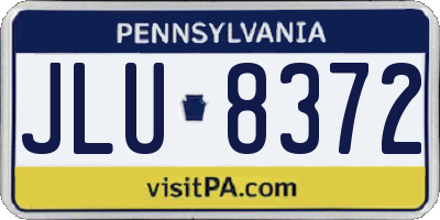 PA license plate JLU8372