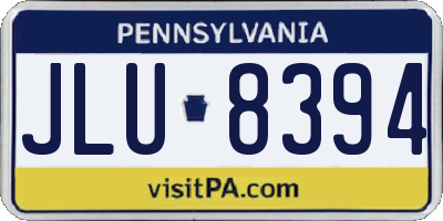 PA license plate JLU8394