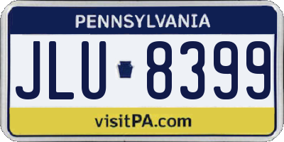 PA license plate JLU8399