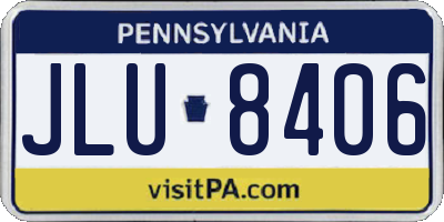 PA license plate JLU8406