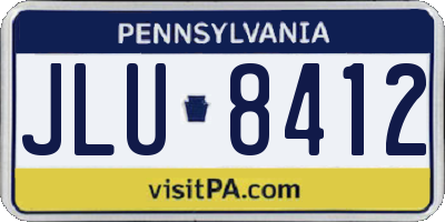 PA license plate JLU8412