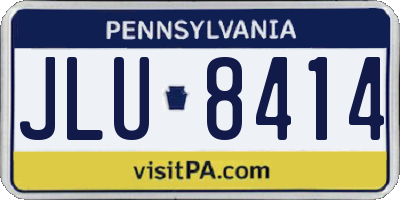 PA license plate JLU8414