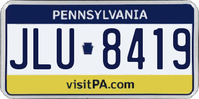 PA license plate JLU8419