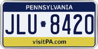 PA license plate JLU8420