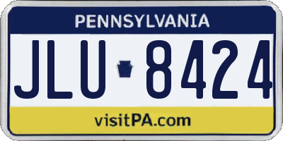 PA license plate JLU8424
