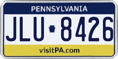 PA license plate JLU8426
