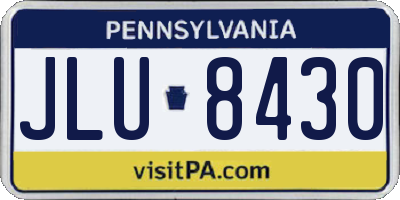 PA license plate JLU8430