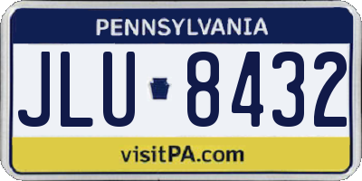 PA license plate JLU8432