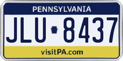 PA license plate JLU8437