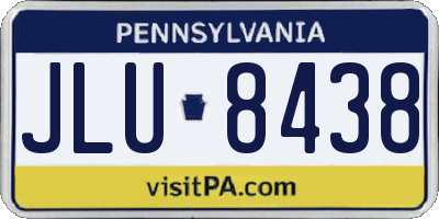 PA license plate JLU8438