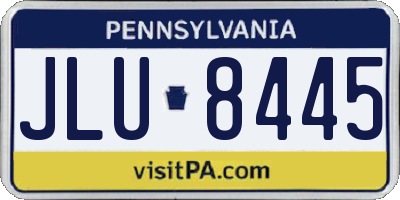 PA license plate JLU8445