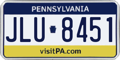 PA license plate JLU8451