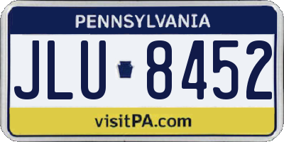 PA license plate JLU8452