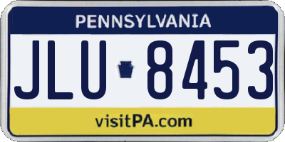 PA license plate JLU8453