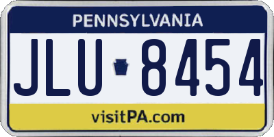 PA license plate JLU8454