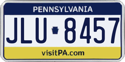 PA license plate JLU8457