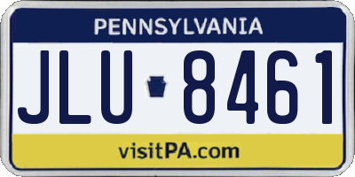 PA license plate JLU8461